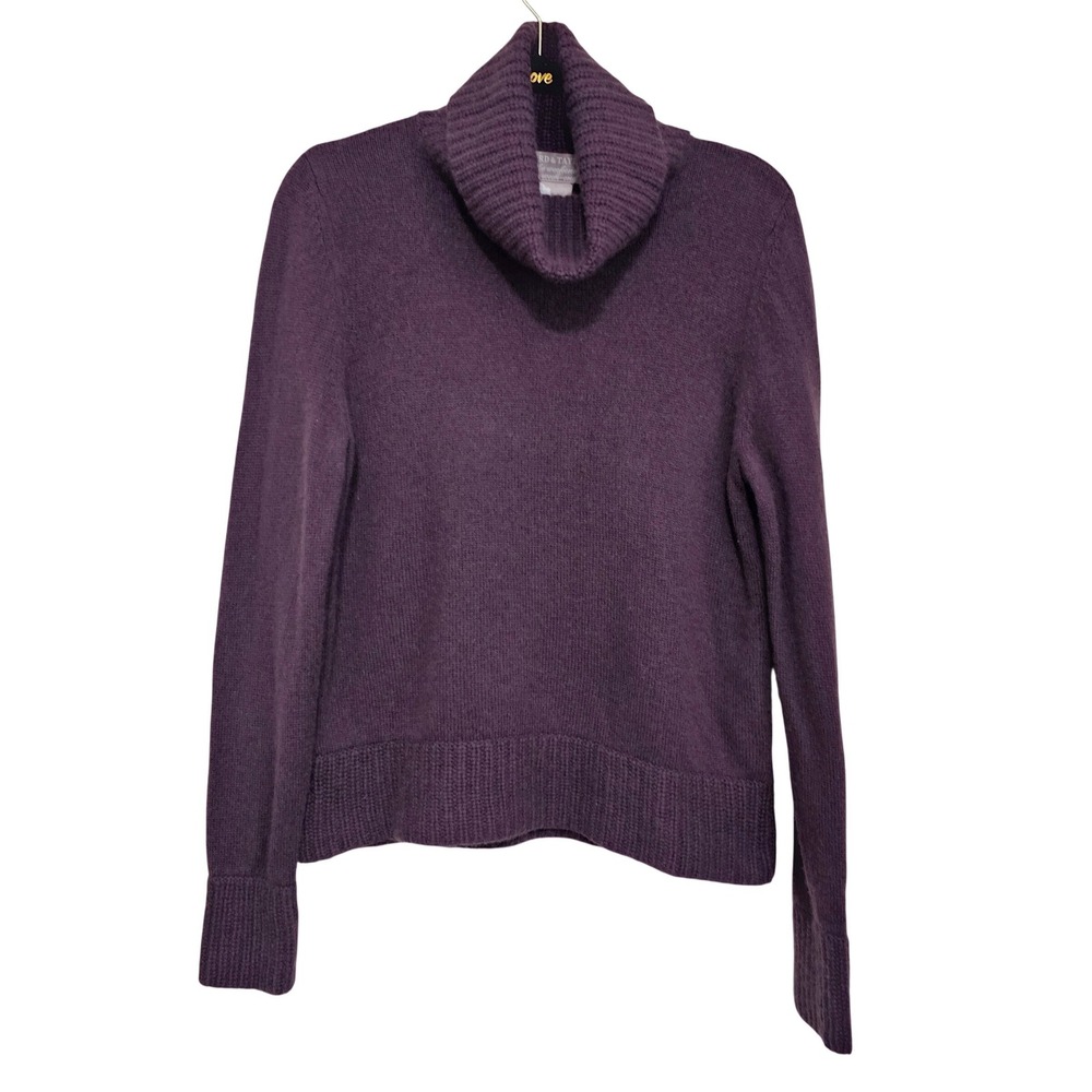 Lord & Taylor Cashmere Wool Sweater Womens XL Purple Cowl Neck Old Money Classic